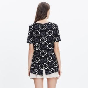 Madewell Batic Grid button Back Top